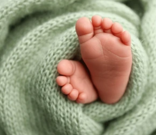 Newborn baby feet